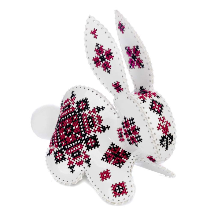 FLHL-124 Wonderland Crafts Набір для вишивки друкованим хрестиком на штучній шкірі - Кролик з орнаментом, 12,5x12,5x6,5 см