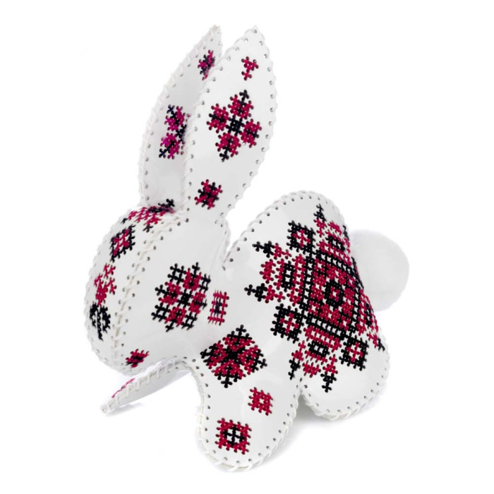 FLHL-124 Wonderland Crafts Набір для вишивки друкованим хрестиком на штучній шкірі - Кролик з орнаментом, 12,5x12,5x6,5 см