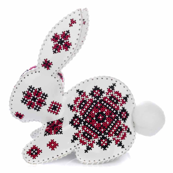 FLHL-124 Wonderland Crafts Набір для вишивки друкованим хрестиком на штучній шкірі - Кролик з орнаментом, 12,5x12,5x6,5 см