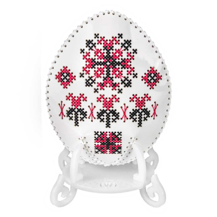 FLHL-125 Wonderland Crafts Набір для вишивки друкованим хрестиком на штучній шкірі - Яйце з орнаментом, 7,5x9,5x2 см