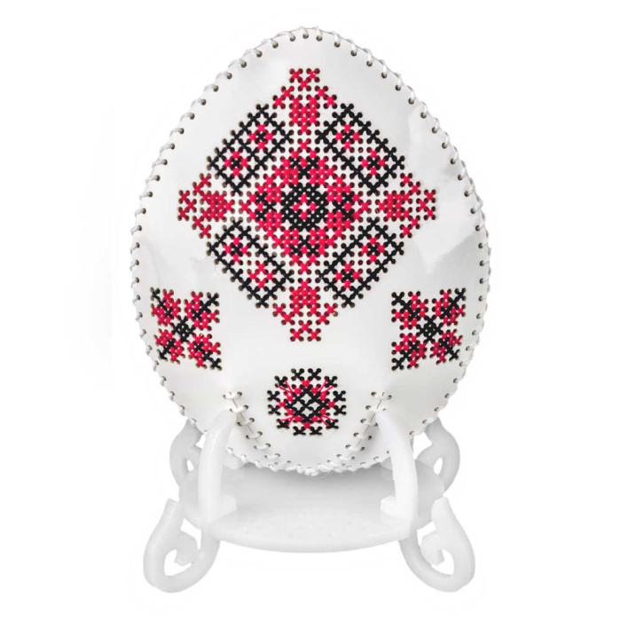 FLHL-125 Wonderland Crafts Набір для вишивки друкованим хрестиком на штучній шкірі - Яйце з орнаментом, 7,5x9,5x2 см