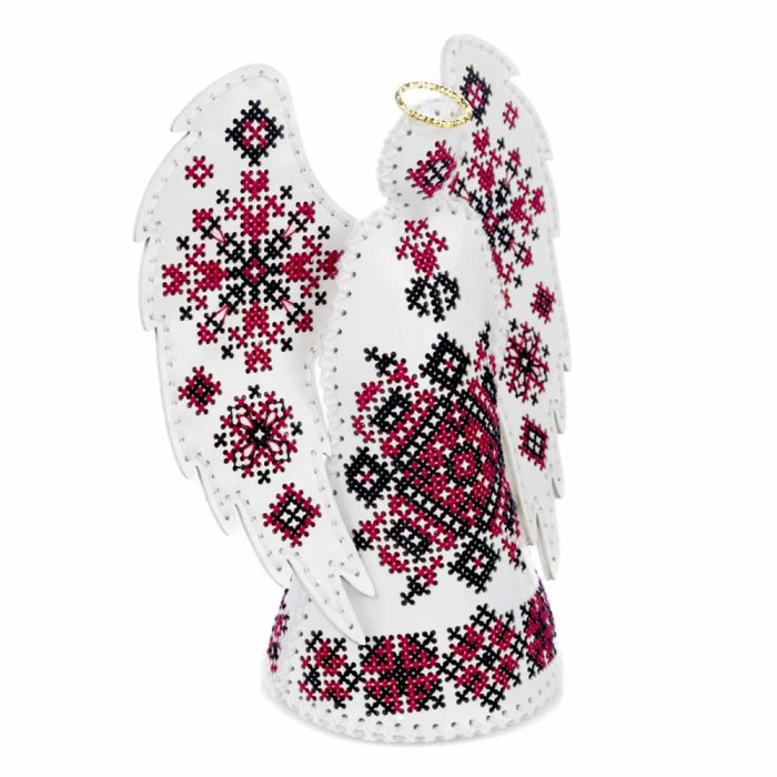 FLHL-126 Wonderland Crafts Набір для вишивки друкованим хрестиком на штучній шкірі - Ангел з орнаментом, 11,5x13x6,5 см