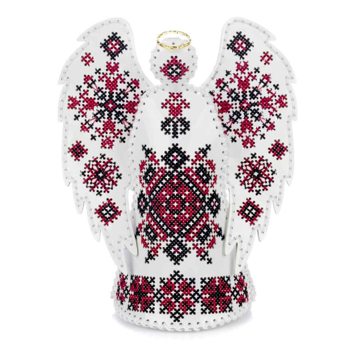 FLHL-126 Wonderland Crafts Набір для вишивки друкованим хрестиком на штучній шкірі - Ангел з орнаментом, 11,5x13x6,5 см