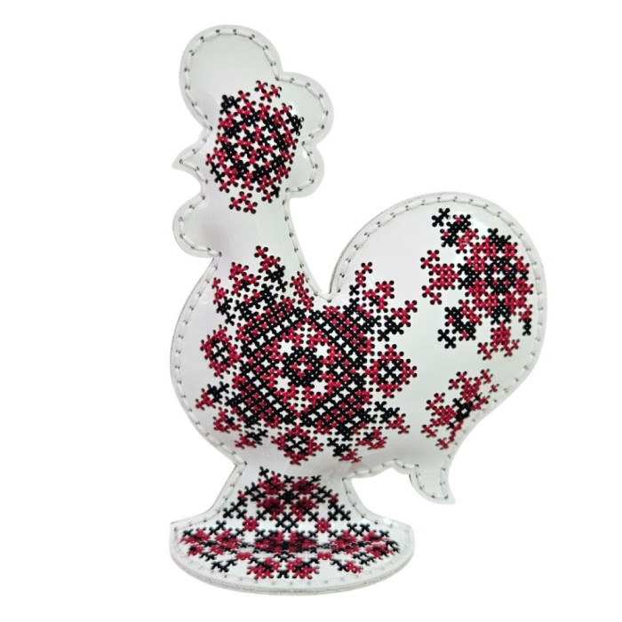 FLHL-127 Wonderland Crafts Набір для вишивки друкованим хрестиком на штучній шкірі - Півник з орнаментом, 9,5x13x6 см