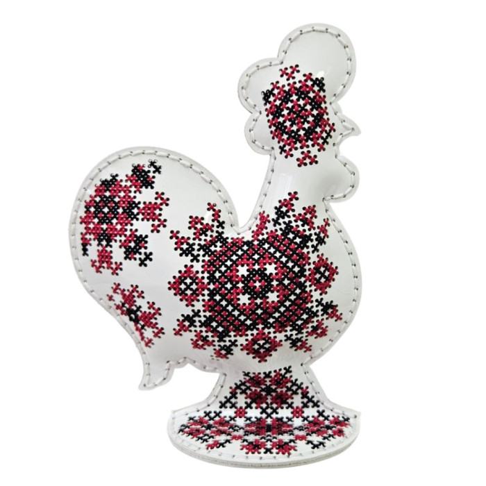 FLHL-127 Wonderland Crafts Набір для вишивки друкованим хрестиком на штучній шкірі - Півник з орнаментом, 9,5x13x6 см