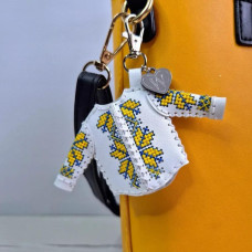 FLHL-128 Wonderland Crafts Набір для вишивки нитками на штучній шкірі - Шарм для сумки – Вишиванка. Сонячна, 6x10,5 см