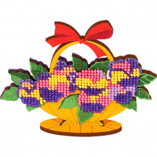 FLK-012 Кошик з квітами. Wonderland Crafts (Волшебная страна). Набір для вишивки бісером на дерев'яній основі(Знятий з виробництва)