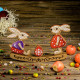 FLK-438 Крольчата і яйце. Wonderland Crafts. Набір для вишивання бісером по дереву