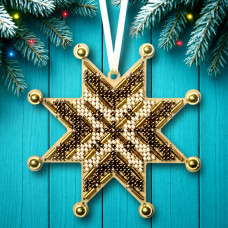 FLK-597 Wonderland Сrafts Набір для вишивки бісером по дереву - Іграшка Золоте сяйво 9,5x9,5 см