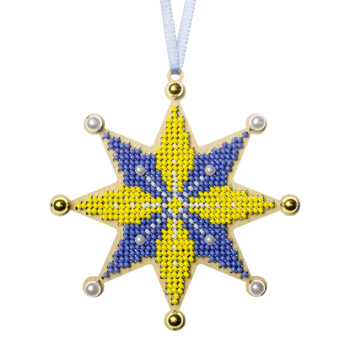 FLK-599 Wonderland Сrafts Набір для вишивки бісером по дереву - Іграшка Українська зоря 9,5x10 см