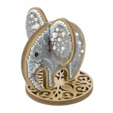 FLK-606 Wonderland Crafts Набір для вишивки бісером по дереву - Милий слоник, 8,5x8,5 см