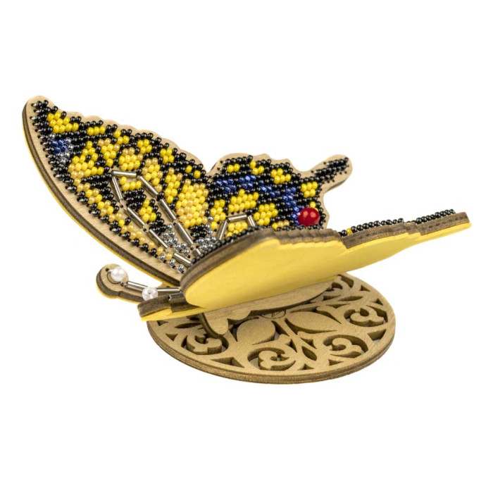 FLK-608 Wonderland Crafts Набір для вишивки бісером по дереву - Витончений метелик, 13,5x10,5 см