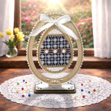 FLK-610 Wonderland Crafts Набір для вишивки бісером по дереву - Писанка. Сапфірова симетрія, 10,5x15 см