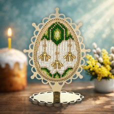 FLK-615 Wonderland Crafts Набір для вишивки бісером по дереву - Писанка. Смарагдовий блиск, 10,5x15 см