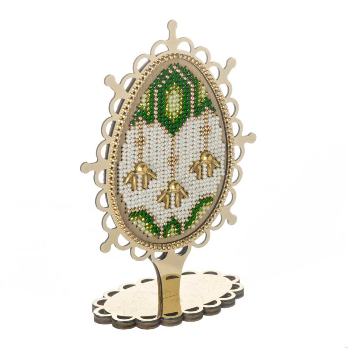 FLK-615 Wonderland Crafts Набір для вишивки бісером по дереву - Писанка. Смарагдовий блиск, 10,5x15 см