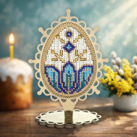 FLK-616 Wonderland Crafts Набір для вишивки бісером по дереву - Писанка. Сапфірове сяйво, 10,5x15 см