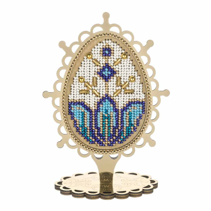 FLK-616 Wonderland Crafts Набір для вишивки бісером по дереву - Писанка. Сапфірове сяйво, 10,5x15 см