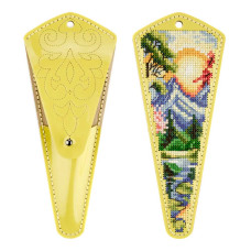 FLTL-089 Wonderland Crafts Набір для вишивки рахунковим хрестиком на штучній шкірі - Чохол для ножиць Гора 6,5x15,5 см