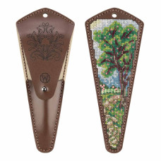 FLTL-090 Wonderland Crafts Набір для вишивки рахунковим хрестиком на штучній шкірі - Чохол для ножиць Дерево 6,5x15,5 см