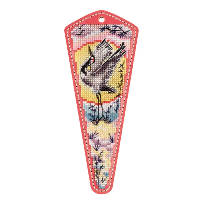 FLTL-091 Wonderland Crafts Набір для вишивки рахунковим хрестиком на штучній шкірі - Чохол для ножиць Чапля 6,5x15,5 см