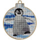 FLW-013 Пінгвін. Wonderland Crafts (Волшебная страна). Набір для вишивки нитками на дерев'яній основі