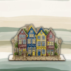 FLW-068 Wonderland Сrafts Набір для вишивки рахунковим хрестиком по дереву - Іграшка Будиночок різнокольоровий 10x13,5 см