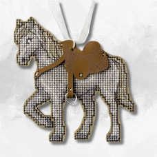 FLW-084 Wonderland Сrafts Набір для вишивки рахунковим хрестиком по дереву - Іграшка Гірський скакун 9x9,5 см