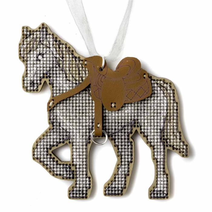 FLW-084 Wonderland Сrafts Набір для вишивки рахунковим хрестиком по дереву - Іграшка Гірський скакун 9x9,5 см