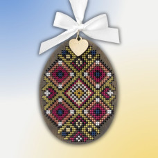 FLW-091 Wonderland Crafts Набір для вишивки хрестиком по дереву - Писанка. Івано-Франківщина, 7x9,5 см