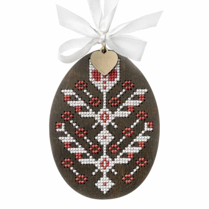 FLW-093 Wonderland Crafts Набір для вишивки хрестиком по дереву - Писанка. Чернігівщина, 7x9,5 см