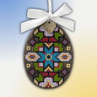 FLW-107 Wonderland Crafts Набір для вишивки хрестиком по дереву - Писанка. Львівщина, 7x9,5 см