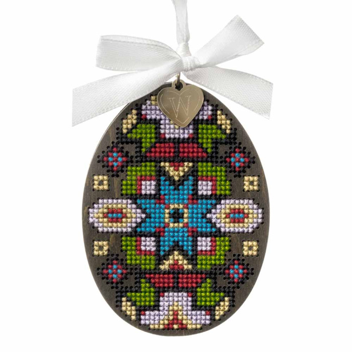 FLW-107 Wonderland Crafts Набір для вишивки хрестиком по дереву - Писанка. Львівщина, 7x9,5 см