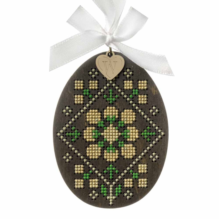 FLW-108 Wonderland Crafts Набір для вишивки хрестиком по дереву - Писанка. Миколаївщина, 7x9,5 см