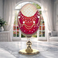 FLW-110 Wonderland Crafts Набір для вишивки хрестиком по дереву - Писанка. Святкова, 7x14,5 см