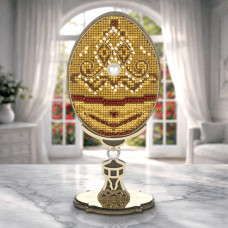 FLW-113 Wonderland Crafts Набір для вишивки хрестиком по дереву - Писанка. Золоте мереживо, 7x14,5 см