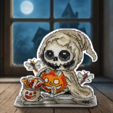 FLX-122 Wonderland Сrafts Набір для вишивки рахунковим хрестиком на пластику - Іграшка Скелет з комахами 10,5x9,5 см