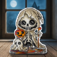 FLX-123 Wonderland Сrafts Набір для вишивки рахунковим хрестиком на пластику - Іграшка Скелет з привидом 8x9,5 см