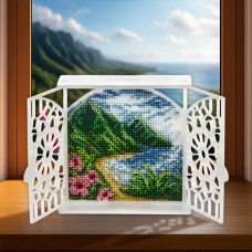 FLX-129 Wonderland Сrafts Набір для вишивки рахунковим хрестиком по пластику - Іграшка Тропічний берег 10,5x11x3,5 см