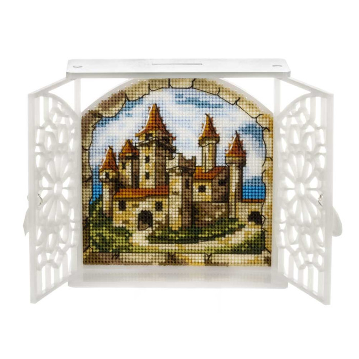FLX-132 Wonderland Сrafts Набір для вишивки рахунковим хрестиком по пластику - Іграшка Замок на узбережжі 10,5x11x3,5 см