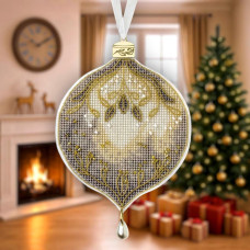 FLX-141 Wonderland Сrafts Набір для вишивки рахунковим хрестиком на пластику - Іграшка Золотий шар 9x12 см