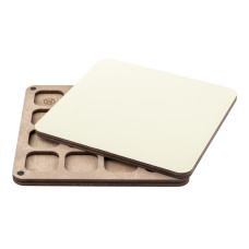 FLZB-261 Органайзер для бісеру з дерев'яною кришкою 14x14 см, бежевий, Wondarland Craft (фанера)