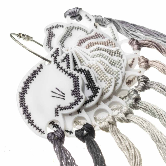 FLZ(S)-114 Wonderland Crafts Органайзер-зразок для муліне - Мордочка кішки, 5x6,5 см (пластик)