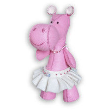 ФН-136 VDV Набір для створення фетрової іграшки - Бегемотик дівчинка 12x23 см