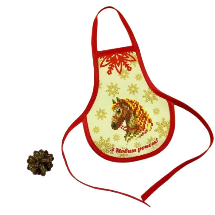 ФПВ_053 Virena Пошита заготовка для вишивки бісером - Фартух для пляшки символ року кінь 16x13,5 см (схема на габардині) ФПВ_053 Virena Пошита заготовка для вишивки бісером - Фартух для пляшки символ року кінь 16x13,5 см (схема на габардині)