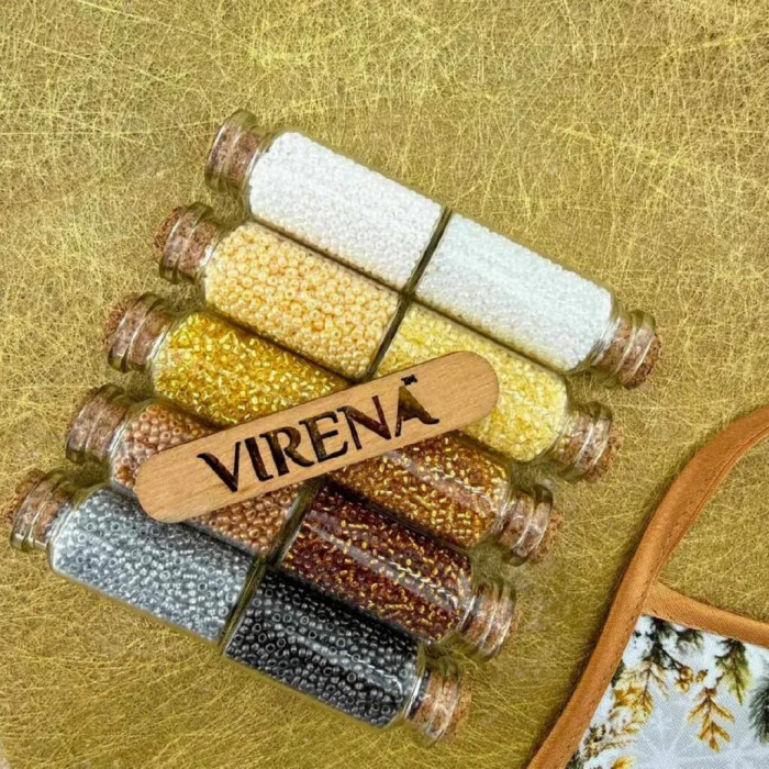 ФПВ_054 Virena Пошита заготовка для вишивки бісером - Фартух для пляшки символ року Козеня 16x13,5 см (схема на габардині)