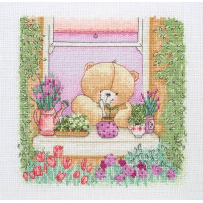 FRC113 Anchor Набір для вишивки рахунковим хрестиком - Квіткове вікно Floral Window 20x20 см, Aida 14