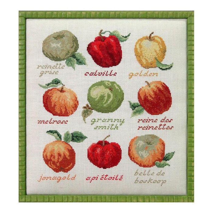 FT06-C Lucas Creations Схема для вишивки рахунковим хрестиком - Сорти яблук Race de pommes 28x31 см, папір