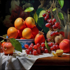 FZ3030-06 Strateg Алмазна мозаїка - Соковиті плоди, 30x30 см (квадратні, на підрамнику, Стратег)