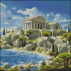FZ3030-16 Strateg Алмазна мозаїка - Стародавнє місто, 30x30 см (квадратні, на підрамнику, Стратег)