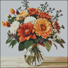 FZ3030-20 Strateg Алмазна мозаїка - Осінній букет, 30x30 см (квадратні, на підрамнику, Стратег)